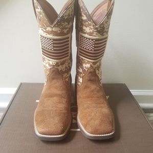 Ariat Men's American Flag Sand Camo Boots 11D